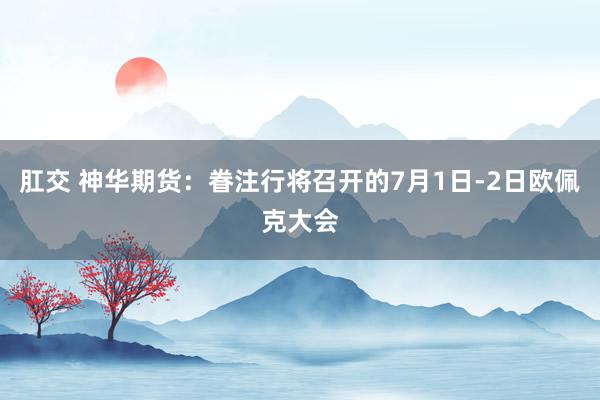 肛交 神华期货：眷注行将召开的7月1日-2日欧佩克大会