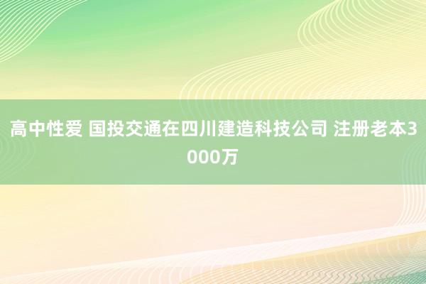 高中性爱 国投交通在四川建造科技公司 注册老本3000万