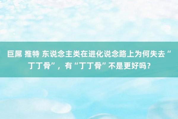 巨屌 推特 东说念主类在进化说念路上为何失去“丁丁骨”，有“丁丁骨”不是更好吗？