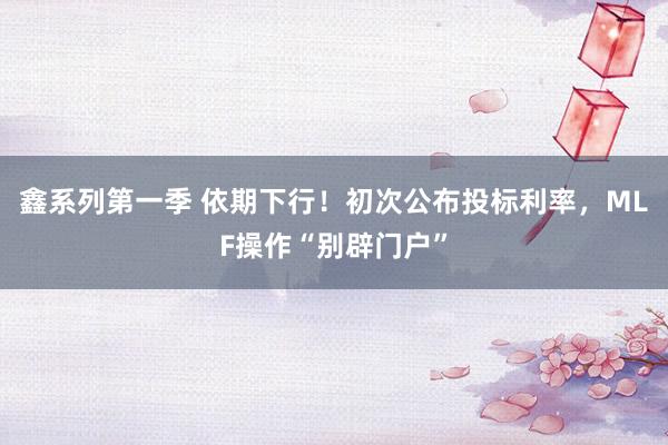 鑫系列第一季 依期下行！初次公布投标利率，MLF操作“别辟门户”