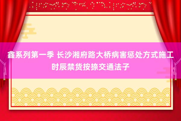 鑫系列第一季 长沙湘府路大桥病害惩处方式施工时辰禁货按捺交通法子