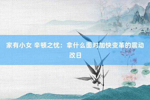 家有小女 辛顿之忧：拿什么面对加快变革的震动改日