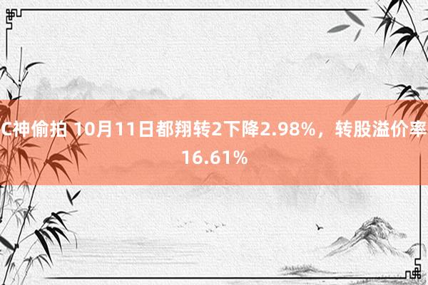 C神偷拍 10月11日都翔转2下降2.98%，转股溢价率16.61%