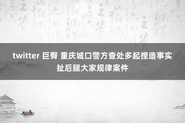 twitter 巨臀 重庆城口警方查处多起捏造事实扯后腿大家规律案件