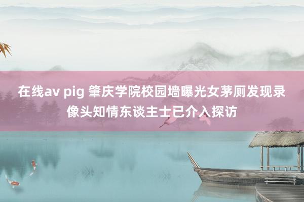 在线av pig 肇庆学院校园墙曝光女茅厕发现录像头知情东谈主士已介入探访