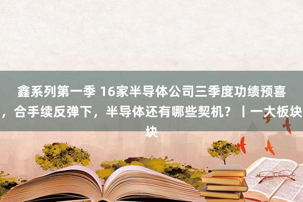 鑫系列第一季 16家半导体公司三季度功绩预喜，合手续反弹下，半导体还有哪些契机？丨一大板块