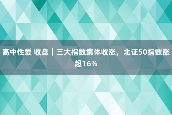 高中性爱 收盘｜三大指数集体收涨，北证50指数涨超16%