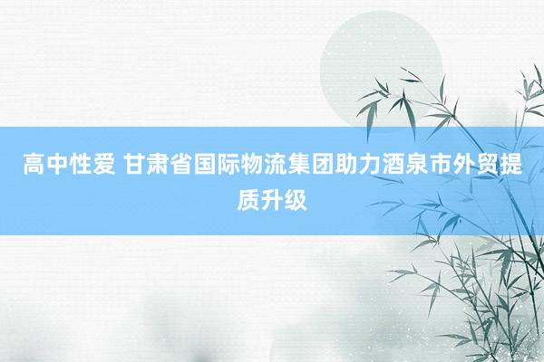 高中性爱 甘肃省国际物流集团助力酒泉市外贸提质升级