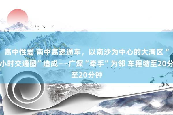 高中性爱 南中高速通车，以南沙为中心的大湾区“半小时交通圈”造成——广深“牵手”为邻 车程缩至20分钟