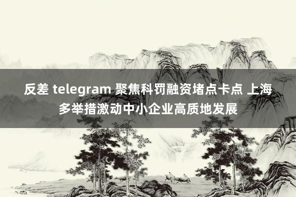 反差 telegram 聚焦科罚融资堵点卡点 上海多举措激动中小企业高质地发展