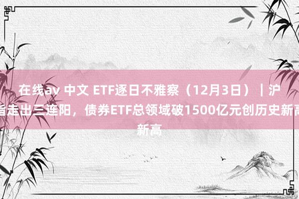 在线av 中文 ETF逐日不雅察（12月3日）｜沪指走出三连阳，债券ETF总领域