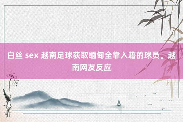 白丝 sex 越南足球获取缅甸全靠入籍的球员。越南网友反应