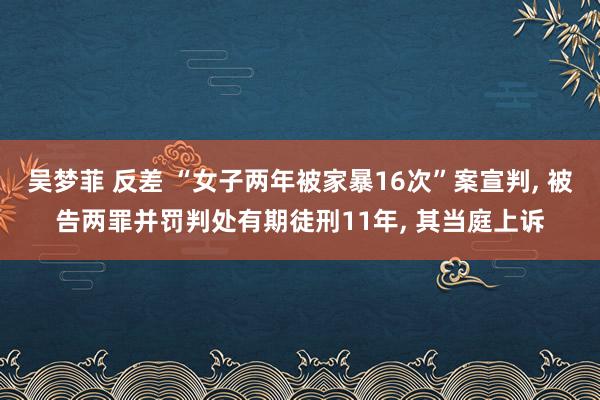 吴梦菲 反差 “女子两年被家暴16次”案宣判, 被告两罪并罚判处有期徒刑11年,