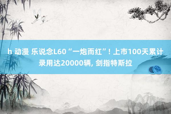 h 动漫 乐说念L60“一炮而红”! 上市100天累计录用达20000辆， 剑指特斯拉