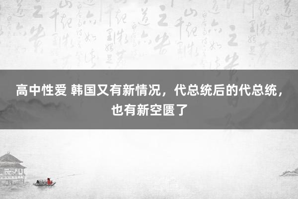 高中性爱 韩国又有新情况，代总统后的代总统，也有新空匮了