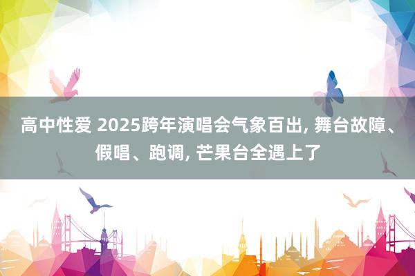 高中性爱 2025跨年演唱会气象百出, 舞台故障、假唱、跑调, 芒果台全遇上了