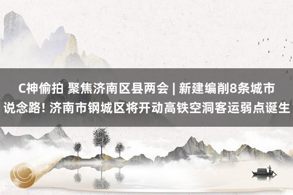 C神偷拍 聚焦济南区县两会 | 新建编削8条城市说念路! 济南市钢城区将开动高铁空洞客运弱点诞生