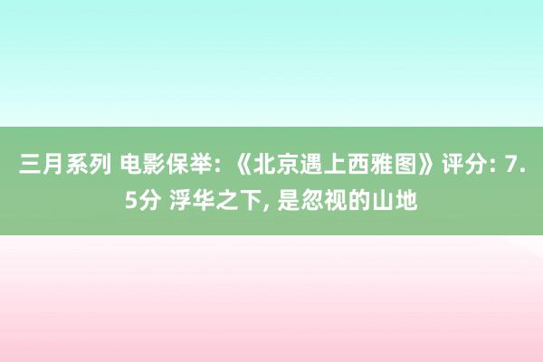 三月系列 电影保举: 《北京遇上西雅图》评分: 7.5分 浮华之下, 是忽视的山